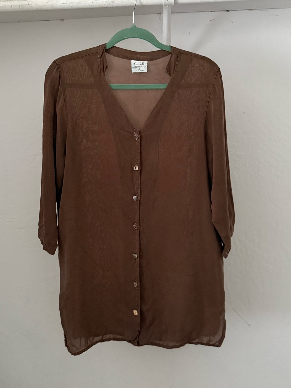 Bundle 3 for 50% off 1990s CMC Color Me Cotton Brown Rayon Shirt Jacket or Tunic